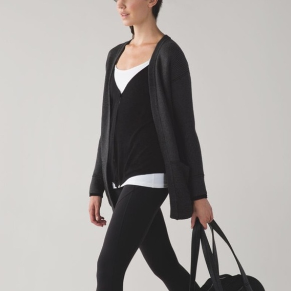 Lululemon Heathered Black / Grey Vestigan Sweater - Picture 3 of 11